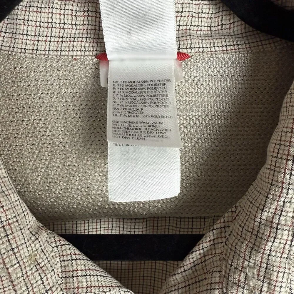 Vintage The North Face Button‎ Plaid Long Sleeve Shirt Mens L Brown Red Gorpcore